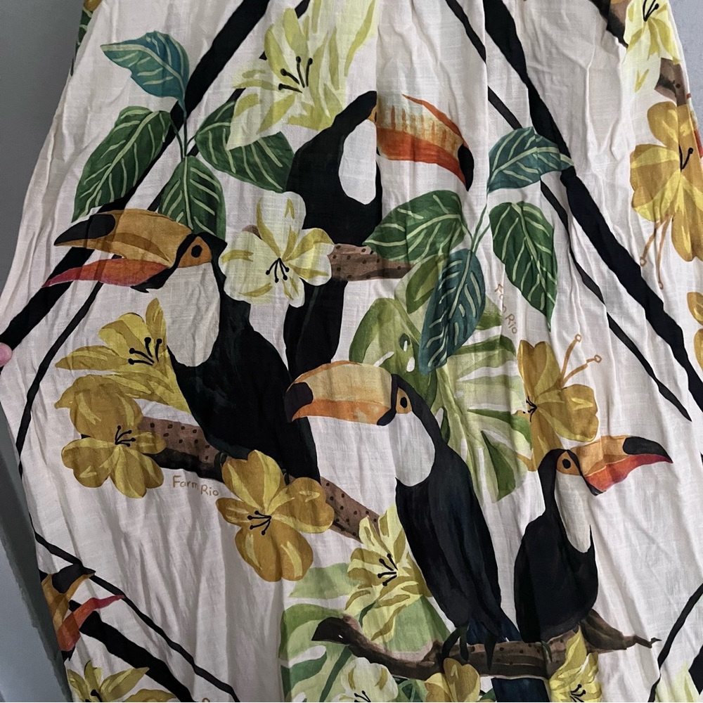FARM Rio White Tropical Toucan Halter Maxi Dress - Picture 5 of 8